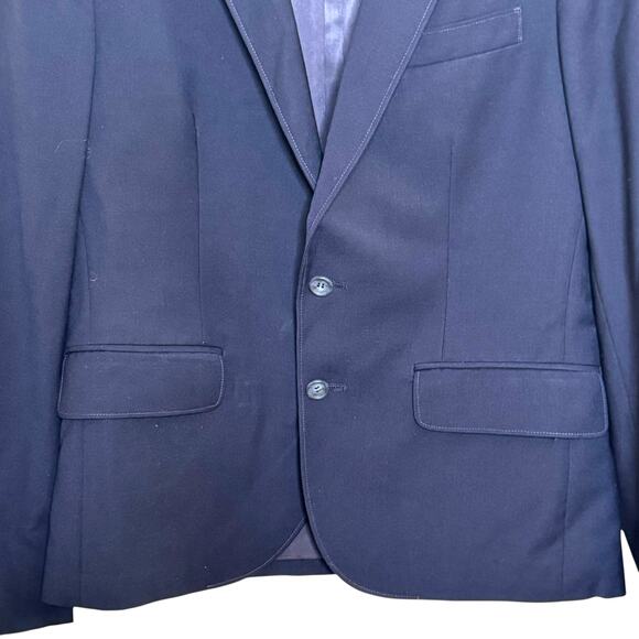 Vintage Classic J.G. Hook Size 12 Navy Blue 100% Worsted Wool 2 Button Blazer - Picture 3 of 8